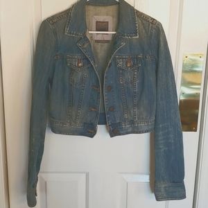 Women's Abercrombie & Fitch Cropped Denim Trucker Jacket
